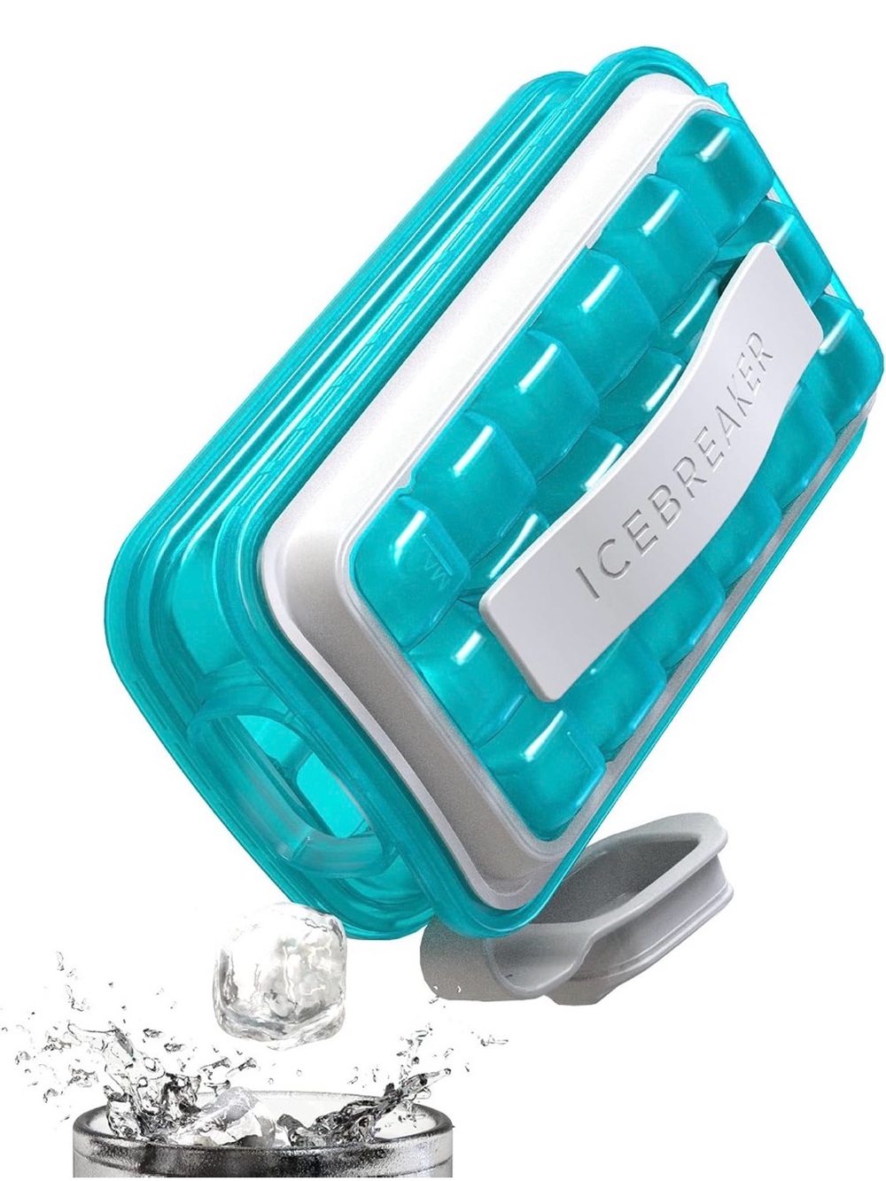 Icebreaker Turquoise and White Flexible Silicone Ice Cube Tray